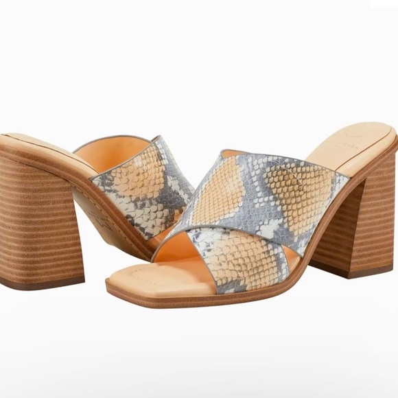 🌸MARC FISHER🌸 Barli 2 Square Toe Orange Crossover High Heel Sandals Size: 9M - Picture 1 of 12